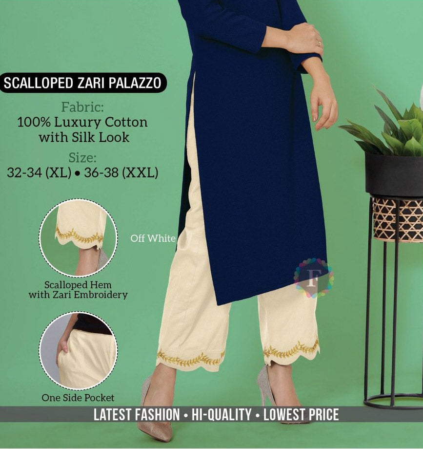 Designer Cotton Trendy Mid Length Kurta Kurti with Palazzo Pants at best  price in Ahmedabad